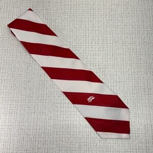 Smoothie Tie Red White Striped BAMA Elephant Logo Necktie Mens Business Casual‎